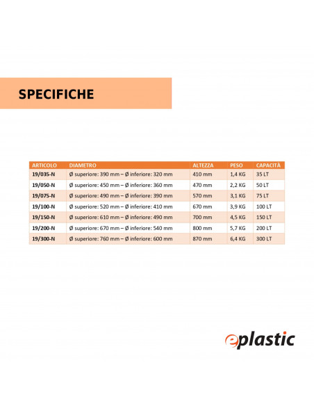 Bidone 200 litri idoneo al contatto alimentare