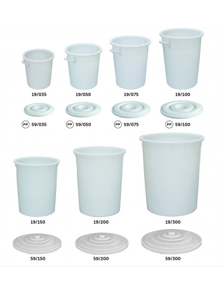 Bidone 75 litri idoneo al contatto alimentare