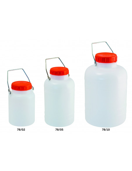 Bidone collo largo 5 litri per alimenti con maniglia per trasporto