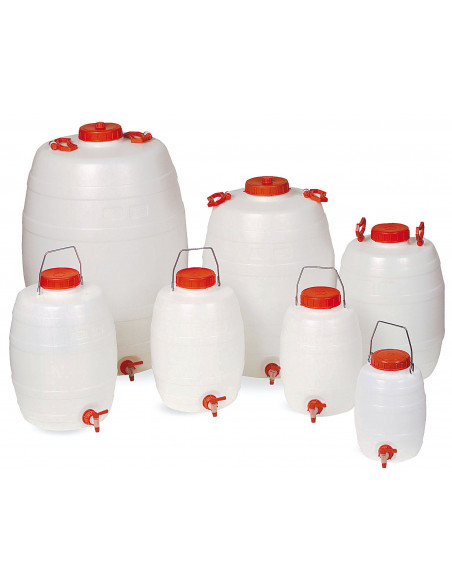 Botticella 100 litri per alimenti con rubinetto e maniglie per trasporto liquidi