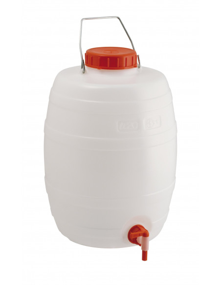 Botticella 20 litri per alimenti con rubinetto e maniglia in acciaio per trasporto liquidi