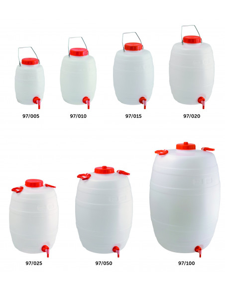 Botticella 25 litri per alimenti con rubinetto e maniglia in acciaio per trasporto liquidi