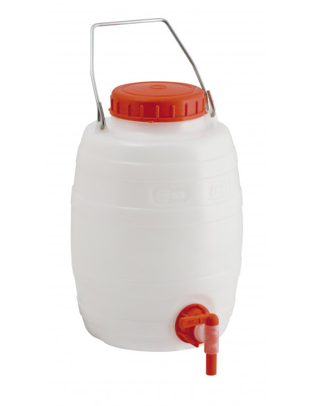 Botticella 5 litri per alimenti con rubinetto e maniglia in acciaio per trasporto liquidi