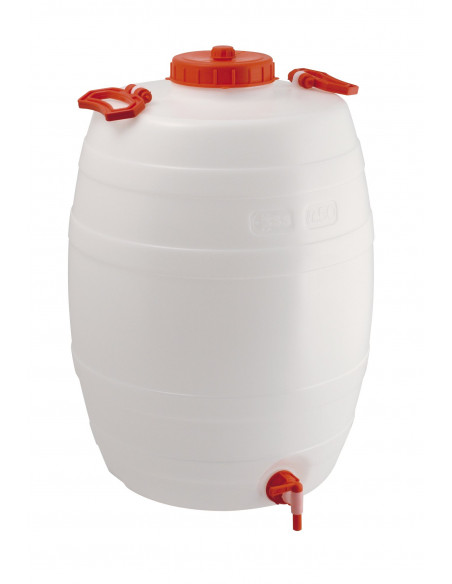 Botticella 50 litri per alimenti con rubinetto e maniglie per trasporto liquidi