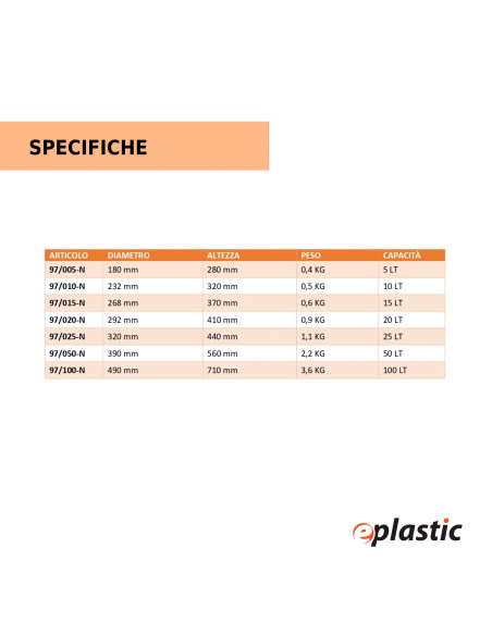 Botticella 50 litri per alimenti con rubinetto e maniglie per trasporto liquidi