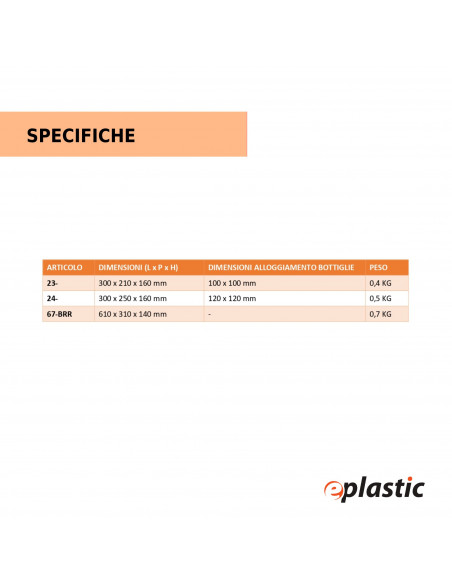 Cantinetta portabottiglie impilabile in plastica con 6 posti