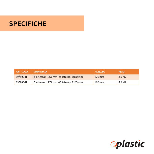 Coperchio per mastello alimentare 500 litri