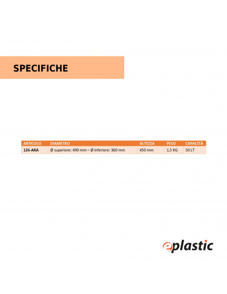 Mastello 65 litri con due manici per enologia e vendemmia