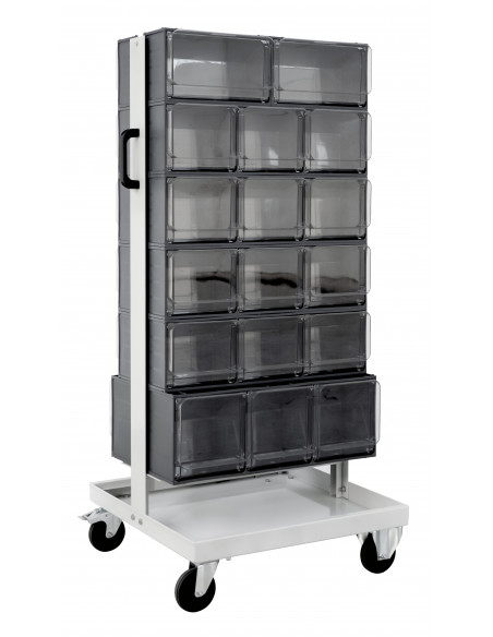 Carrello in metallo per cassettiere Crystal Box