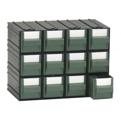 Cassettiera modulare con corpo nero e 12...