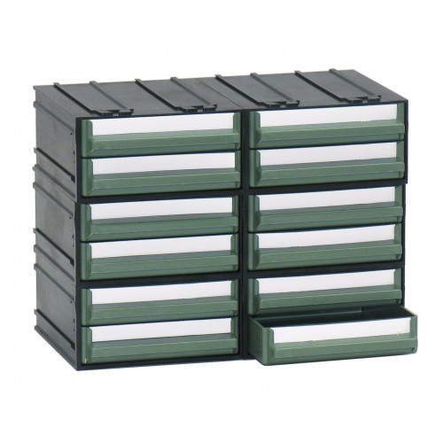 Cassettiera modulare con corpo nero e 12...