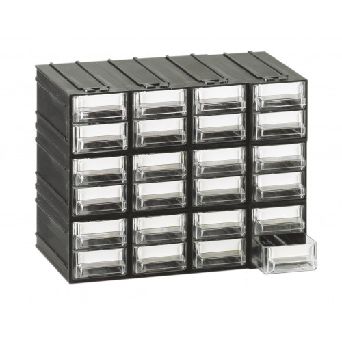 Cassettiera modulare con corpo nero e 24...