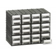 Cassettiera modulare con corpo nero e 24 cassetti trasparenti - Modello T/A