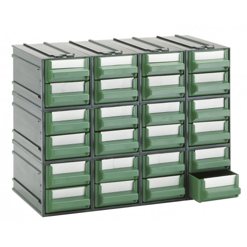 Cassettiera modulare con corpo nero e 24...