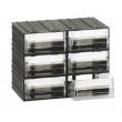 Cassettiera modulare con corpo nero e 6 cassetti trasparenti - Modello T/C