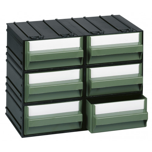 Cassettiera modulare con corpo nero e 6...