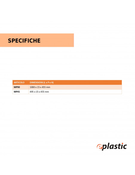 Pannello in lamiera per contenitori a bocca di lupo Serie 2000 - Larghezza 49,5 cm