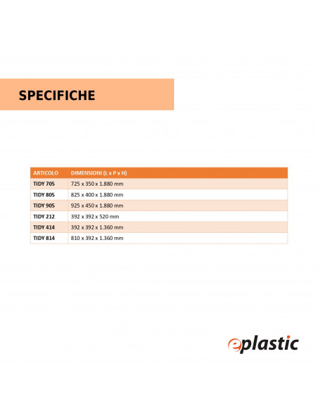 Scaffale con 5 ripiani regolabili - Larghezza 72,5 cm - Modello Tidy 705