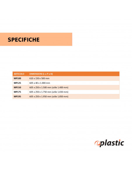 Telaio espositore da banco per cassettiere Crystal Box e Madia - H 100 cm