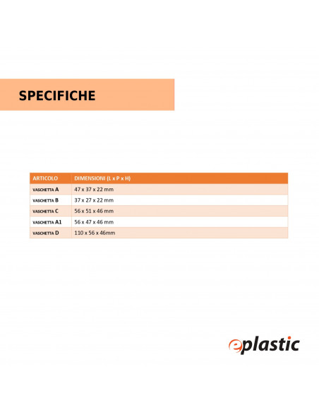 Vaschetta estraibile per cassettiere modello A - T/A