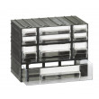 Cassettiera modulare con corpo nero e 10 cassetti trasparenti - Modello T/M