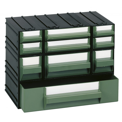 Cassettiera modulare con corpo nero e 10...