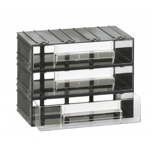 Cassettiera modulare con corpo nero e 3...