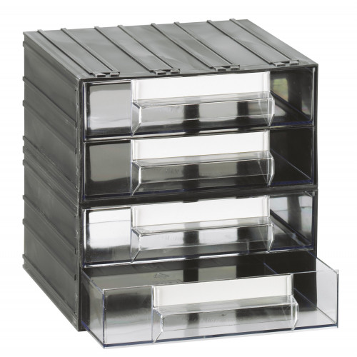 Cassettiera modulare con corpo nero e 4...