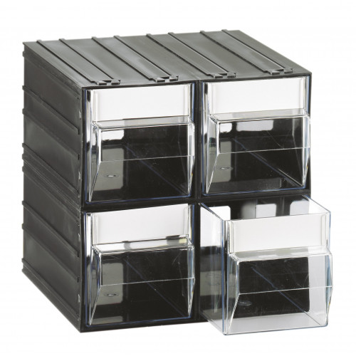 Cassettiera modulare con corpo nero e 4...