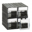 Cassettiera modulare con corpo nero e 4 cassetti trasparenti - Modello T/44