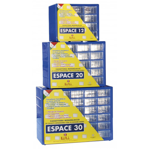 Cassettiera Porta Minuteria 'Espace 30' - 30 Cassetti Trasparenti, Antirurto, Divisori Estraibili - Foto 2