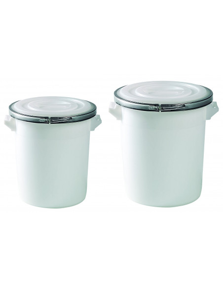 Bidone 100 litri con coperchio e chiusura ad anello idoneo al contatto alimentare