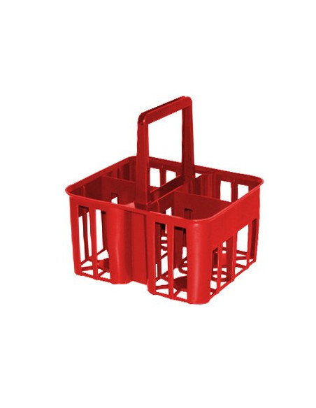 Cestello in plastica portabottiglie con 4 posti 12x12 cm