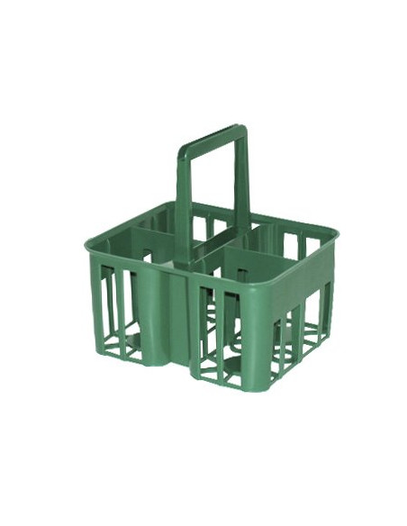 Cestello in plastica portabottiglie con 4 posti 12x12 cm