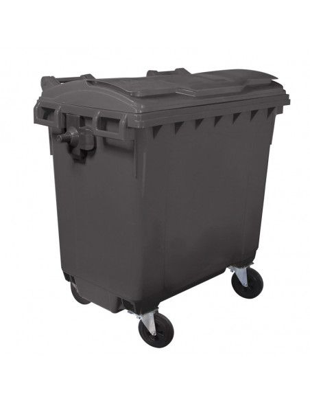 Cassonetto monocolore 770 litri con 4 ruote e coperchio piano per raccolta differenziata