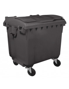 Cassonetto monocolore 1100 litri con 4 ruote e coperchio...