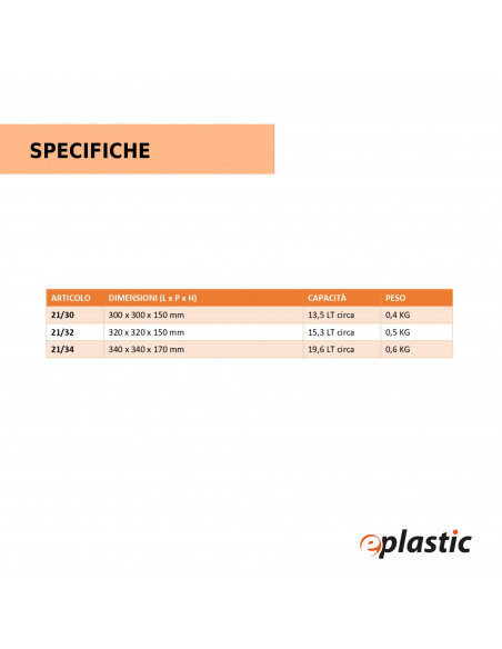 Bagno quadro in PEHD 32x32 cm