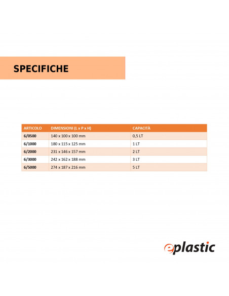 Caraffa per alimenti graduata 3 litri