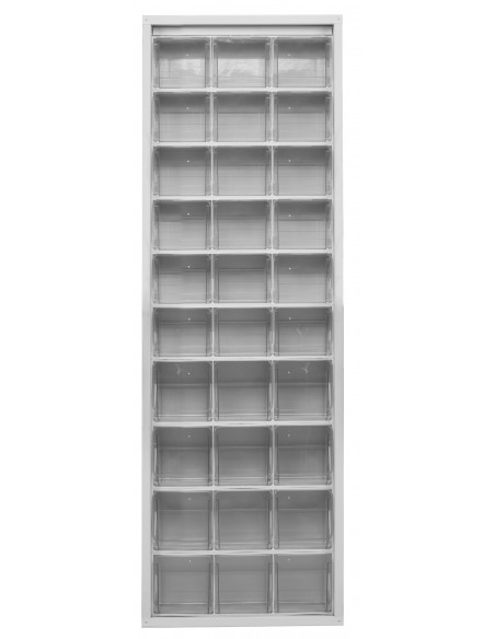 Scaffale portaminuteria completo CRYSTAL BOX CB200 con 30 cassetti