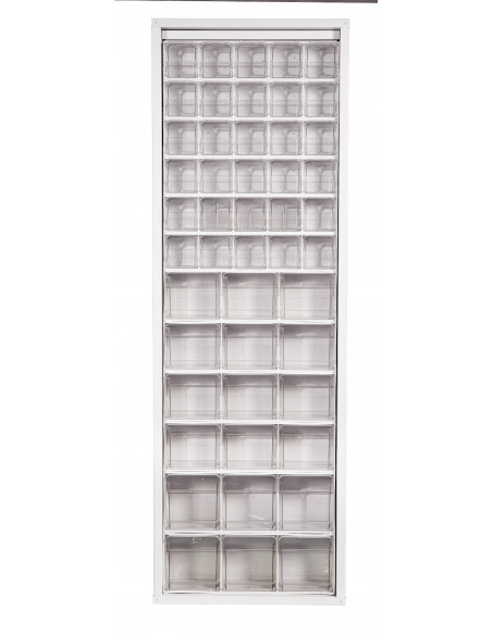 Scaffale portaminuteria completo CRYSTAL BOX CB200/A con 48 cassetti