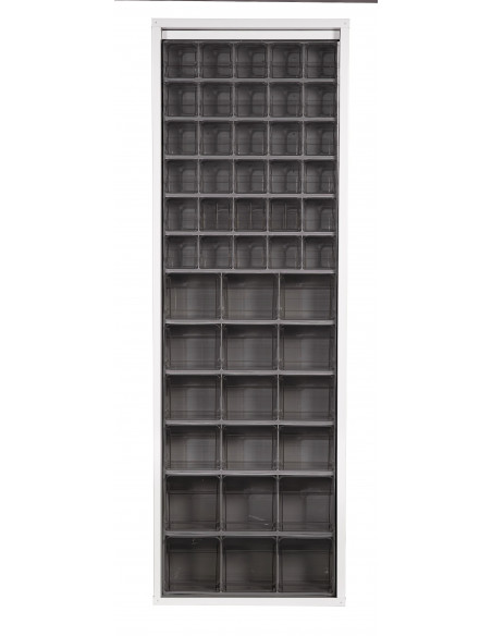 Scaffale portaminuteria completo CRYSTAL BOX CB200/A con 48 cassetti