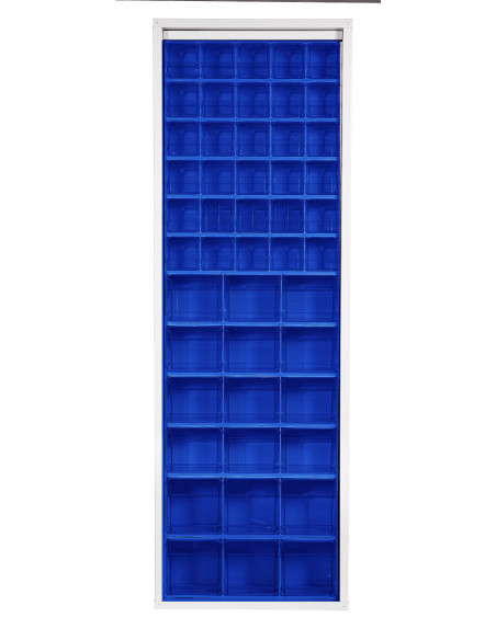 Scaffale portaminuteria completo CRYSTAL BOX CB200/A con 48 cassetti