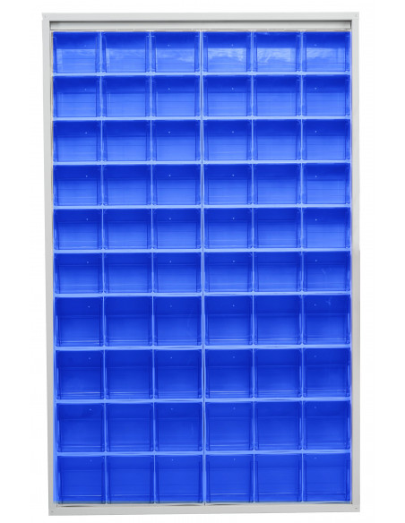 Scaffale portaminuteria completo CRYSTAL BOX CB200D con 60 cassetti