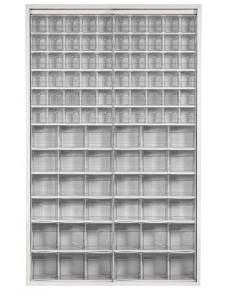 Scaffale portaminuteria completo CRYSTAL BOX CB200D/A con 96 cassetti