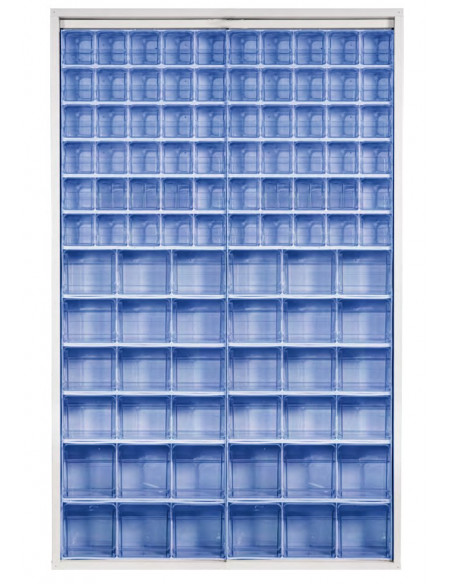 Scaffale portaminuteria completo CRYSTAL BOX CB200D/A con 96 cassetti
