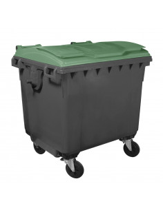 Cassonetto 1100 litri con 4 ruote bicolor con fondo...