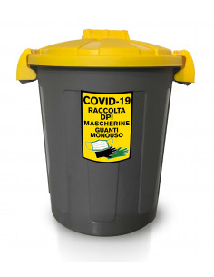 Bidone Dusty 25 litri per rifiuti speciali e DPI con...