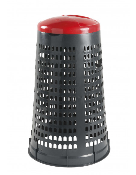 Set 2 trespoli porta rifiuti - capacità 110 litri - bicolor con fondo grigio e coperchi colorati per raccolta differenziata