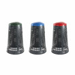 Set 3 trespoli 110 litri per raccolta differenziata - fondo grigio e coperchi colorati
