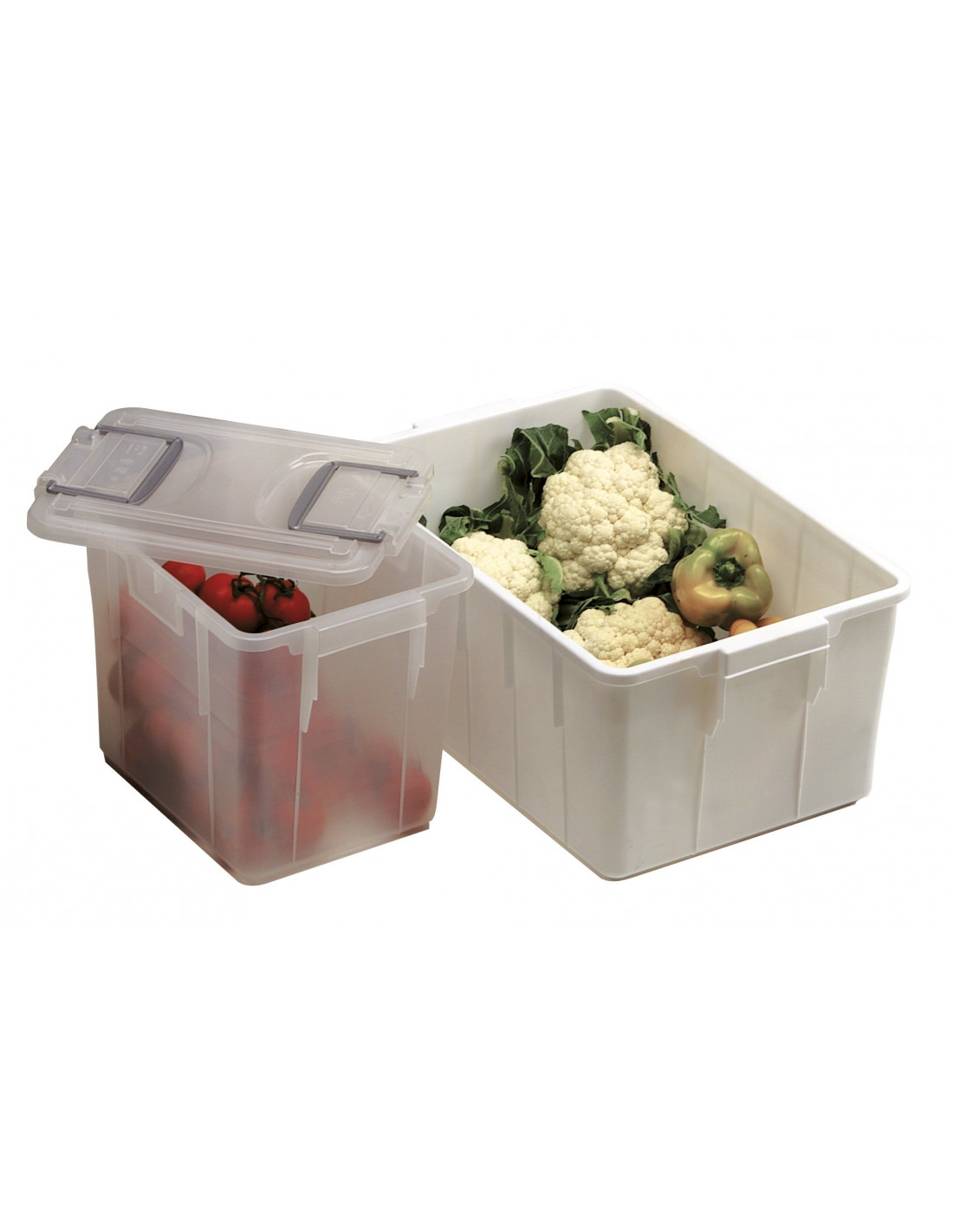 Mobil Plastic Cassa Multiuso 60L Con Coperchio - Box Impilabile Grigia Per Organizzazione
